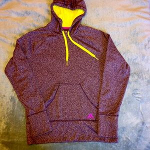Adidas women’s purple and yellow hoodie